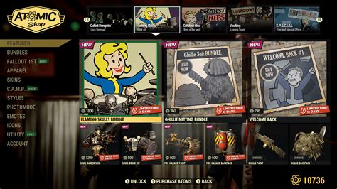 Free Items. . Fallout 76 atom shop update